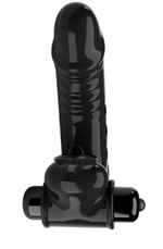 Черная вибронасадка на палец Corbin - 11 см. (Цвет: черный)