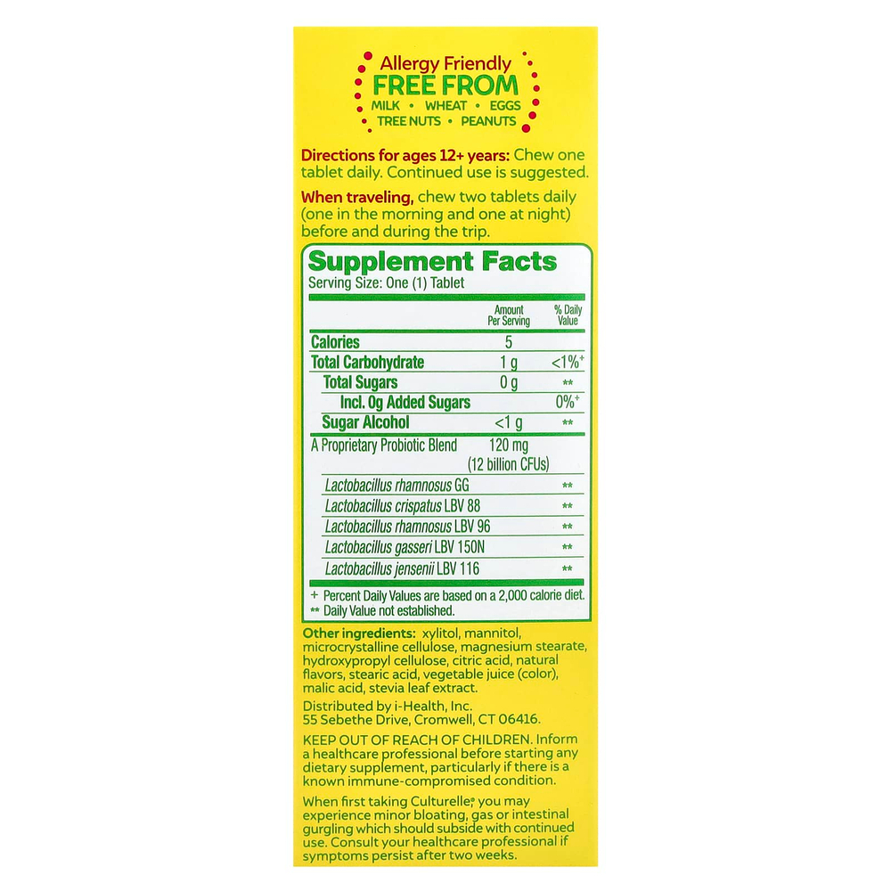 Culturelle, Пробиотики, пробиотики для женщин, фруктовое ассорти, 30 жевательных таблеток
