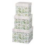 Подарочная коробка Basir 3 в 1, прямоугольные с крышкой, серия "Цветы", размер 20.5*20.5*16.5/18*18*15.5/15.5*15.5*14.5 см, ассорти