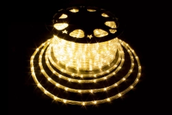 Дюралайт круглый _ 10.5 мм., 220V, 3-жилы, теплые белые LED лампы 24 шт на 1 м., бухта 50 м, силикон, Winner (05.50.10,5.24WW)