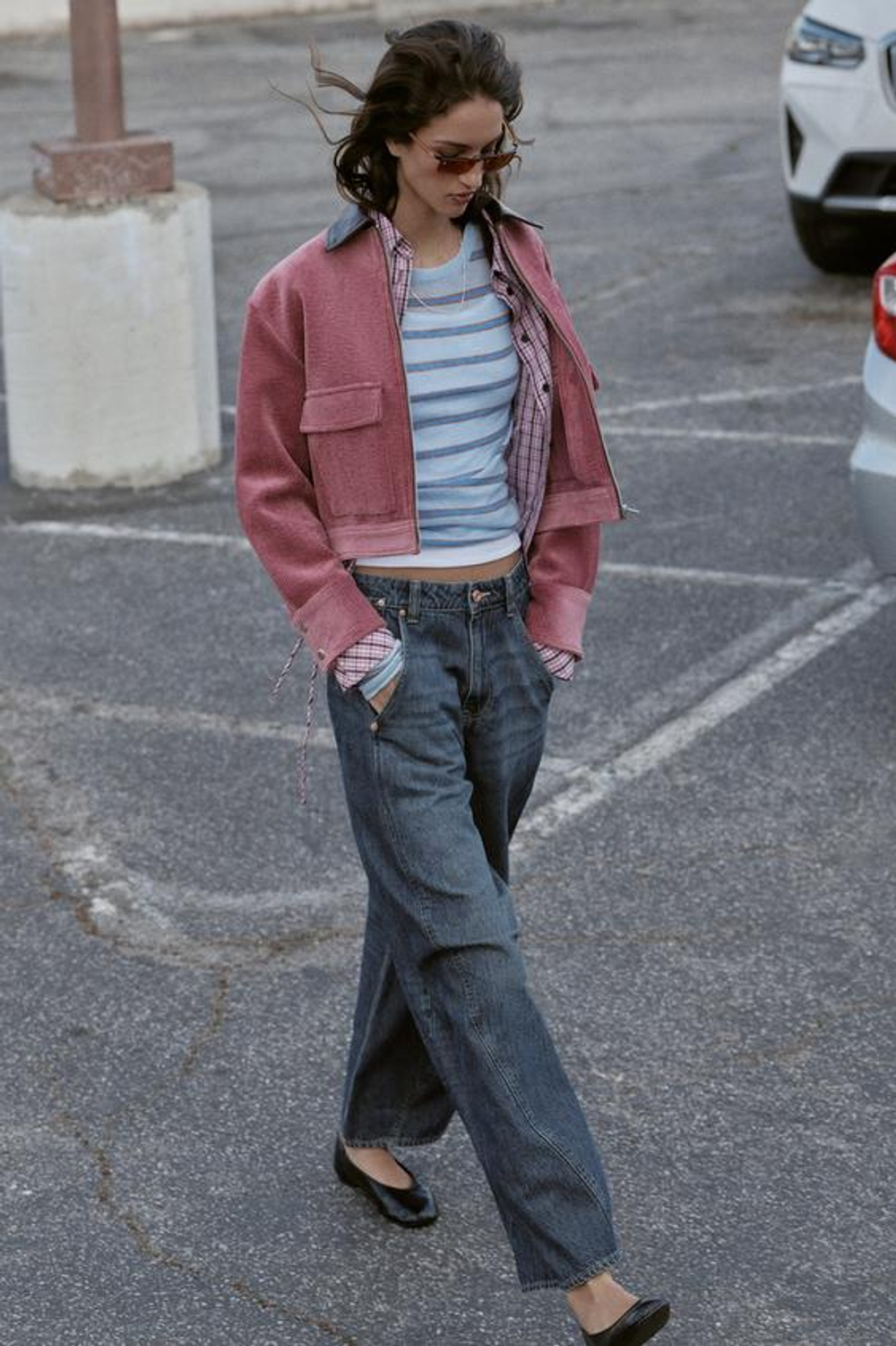 ZARA ДЖИНСЫ Z1975 WIDE LEG СВОБОДНОГО КРОЯ СО ШВАМИ, СИНИЙ