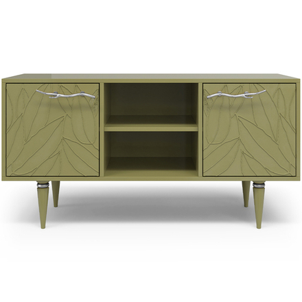 Тумба под ТВ Арт Колор leaves 117см Классик Сильвер Зеленая олива
