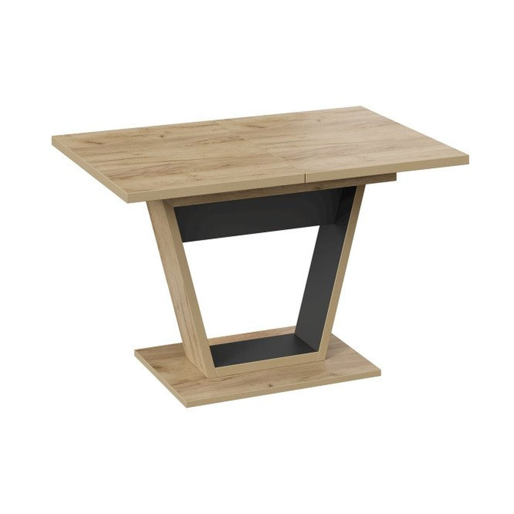 Стол кухонный обеденный раздвижной Дуб Крафт Серый/Серый Графит, Гавана Тип 1, 120х80х75,5 см