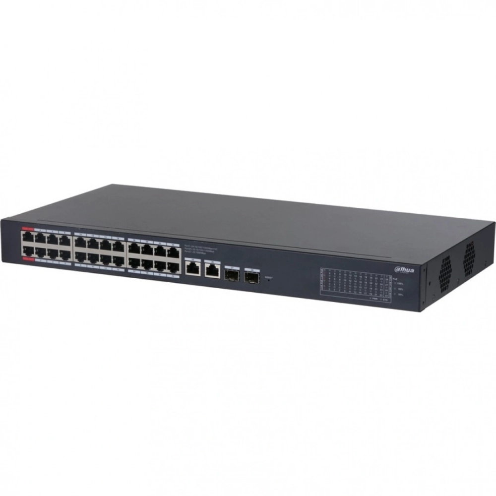 Коммутатор Dahua DH-CS4228-24GT-240 (L2) 26x1Гбит/с 2xКомбо(1000BASE-T/SFP) 24PoE 265W управляемый