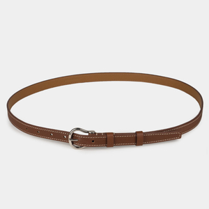 Женский ремень 20 мм из кожи теленка, коричневого цвета