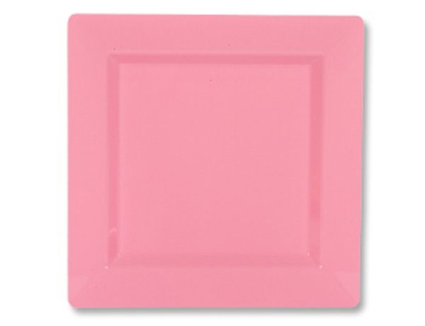 Тарелки пластиковые Розовые квадратные18см 10шт