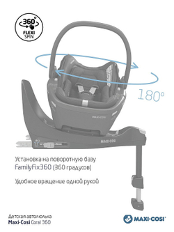 Детская коляска Maxi-Cosi Fame 3 в 1 с автокреслом Coral 360 Essential grey Twillic Graphite/графит