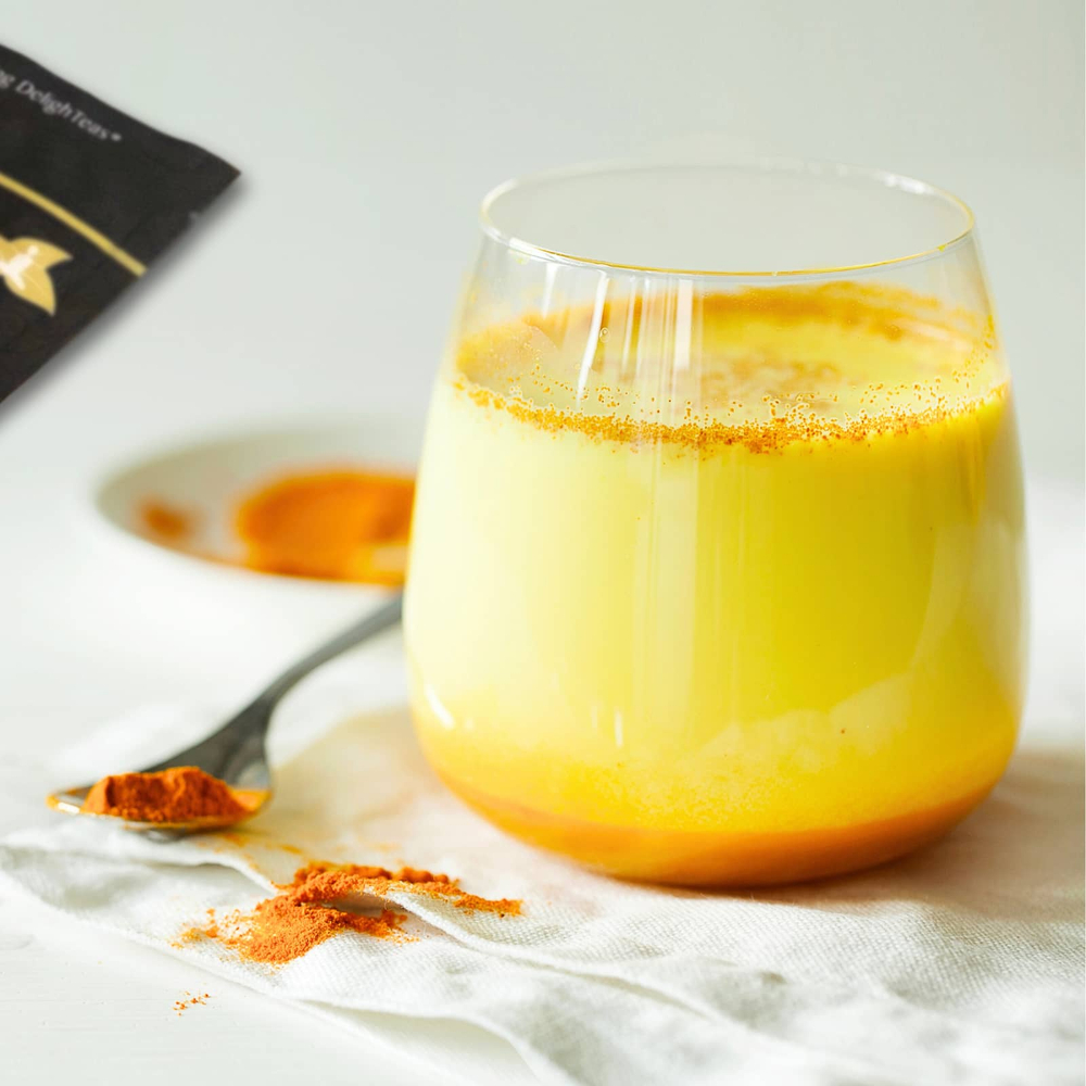 DelighTeas, Ayurvedic Golden Milk Blend, латте с чаем с куркумой, без кофеина, 140 г (5 унций)