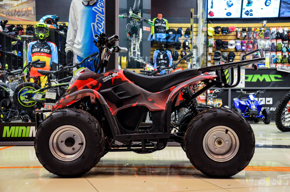 Квадроцикл детский аккумуляторный GreenCamel GOBI K70 (36V 800W дифференциал) (Армейский-красный) с