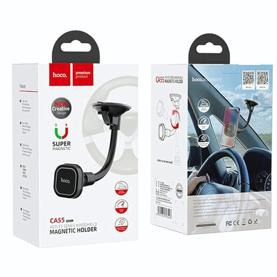 Держатель автомобильный HOCO CA55 магнитный, на присоске Black/Gray