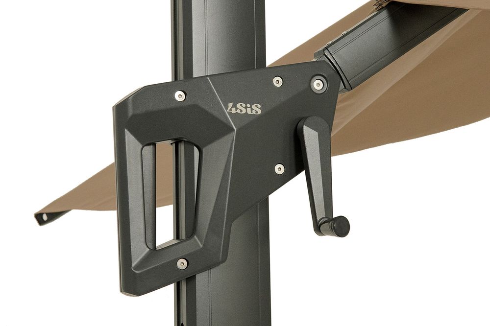 "Римини" зонт уличный 3х4м на боковой алюминиевой опоре, тент бежевый