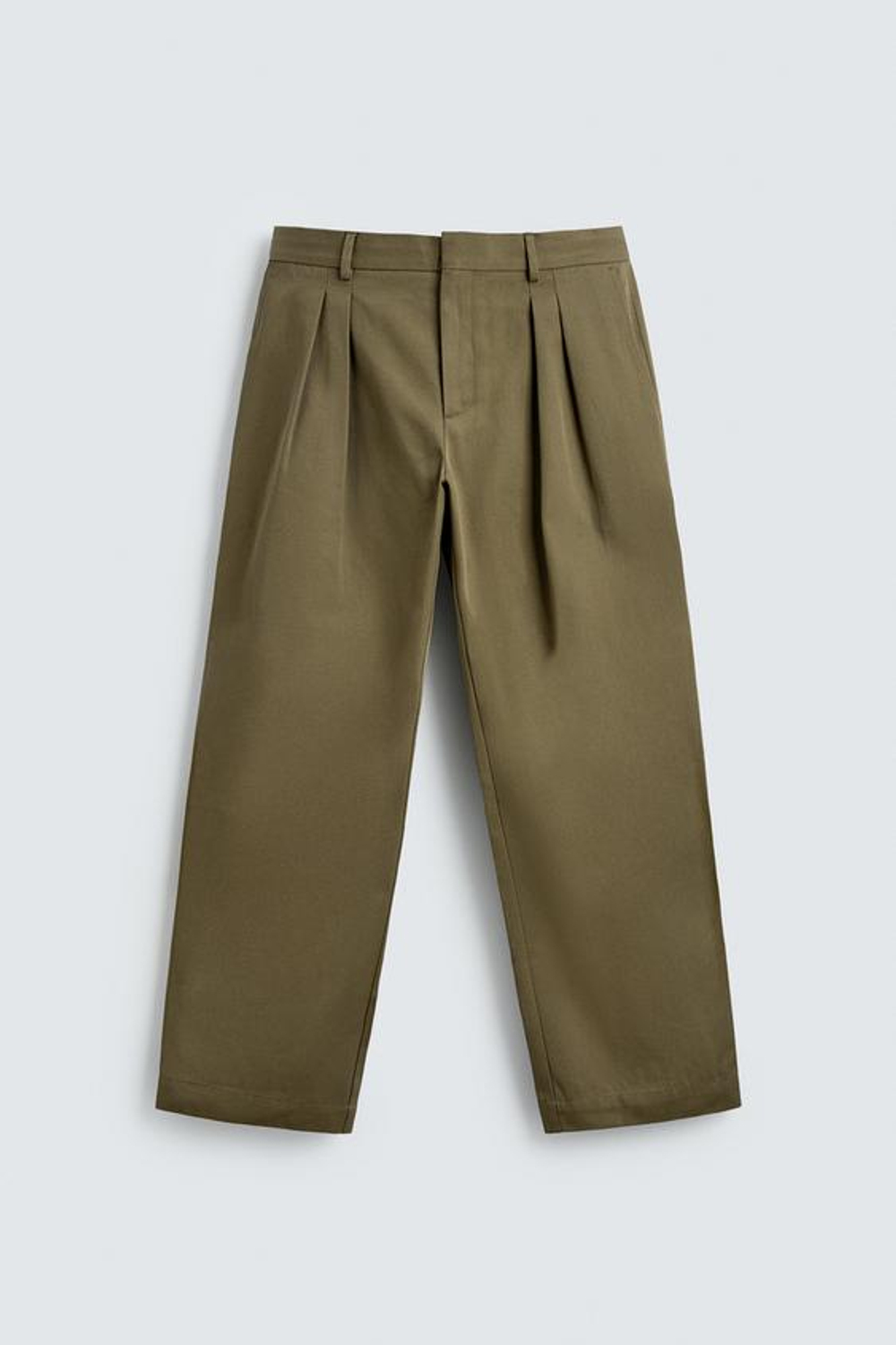 ZARA X AARON LEVINE БРЮКИ ЧИНОС СО СКЛАДКАМИ, ХАКИ