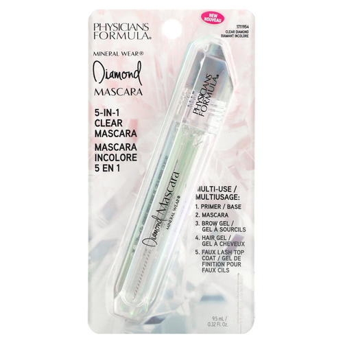 Physicians Formula, Mineral Wear, Diamond Mascara, прозрачная тушь 5-в-1, 1711954 Clear Diamond, 9,5 мл (0,32 жидк. унц.)
