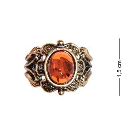 AM-2421 Кольцо «Барокко» (латунь, янтарь)