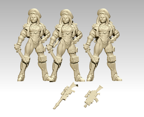 Миниатюра Командос женщина воин 32-75мм