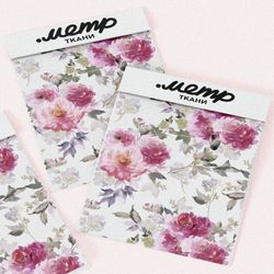 Ткань поплин соцветия цветочных элементов