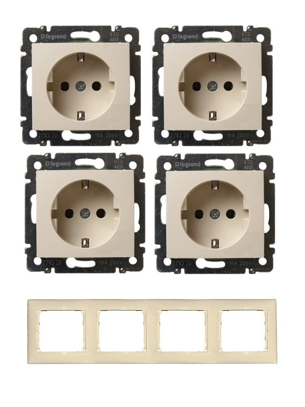 Legrand розетка 4320 с рамкой 4 с/к
