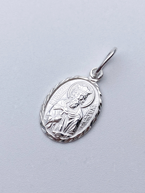 Образок из серебра/Без покрытия/С подвижным ухом/Владимир