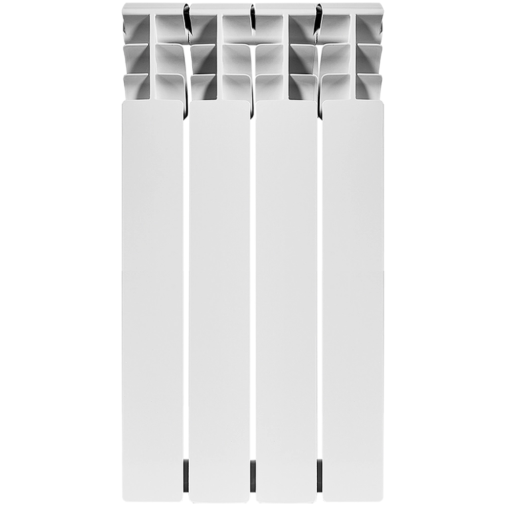 Радиатор алюминиевый ROMMER Plus 500 - 4 секции (подключение боковое, цвет белый)