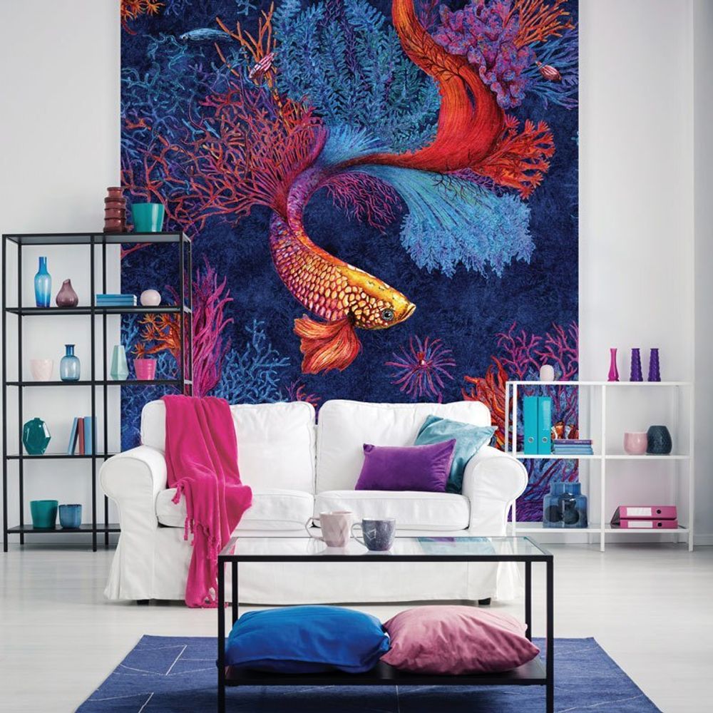 Бесшовная фреска ECO текстиль CORALS, 2,7 м (Ширина 4 м)