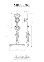 Скребок для душа Migliore Elisabetta 17017 бронза