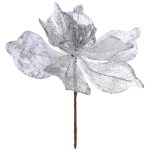 Украшение новогоднее «Пуансеттия - Принцесса» 20 см, Серебро