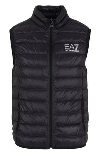Мужская теннисная жилетка EA7 Man Woven Down Жилет - черный