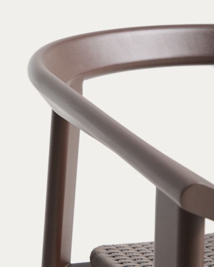 Уличный стул Erice из алюминия и шнура коричневого цвета