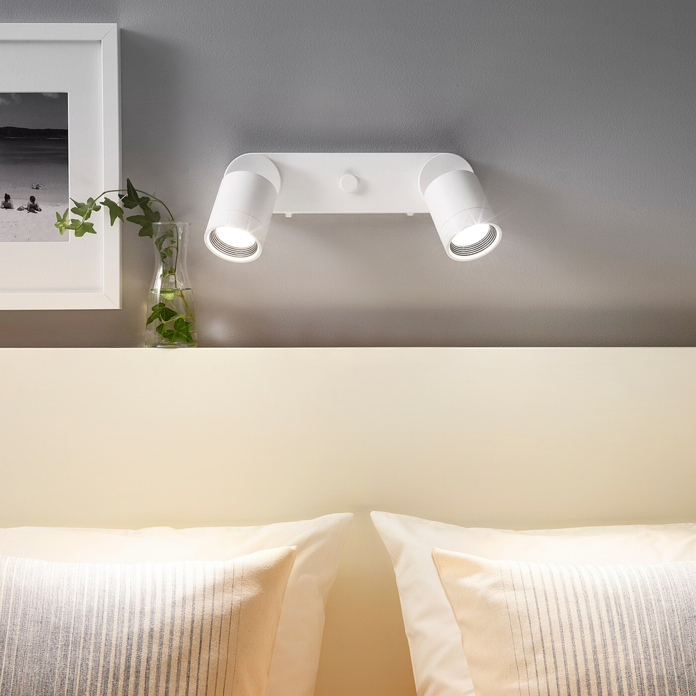 IKEA NYMÅNE  (ИКЕА НЙМÅНЕ)  -  Настенный светильник подводный, стационарная установка, белый