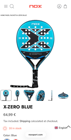 NOX, ES, PALA X-ZERO BLUE, Padel Racket
