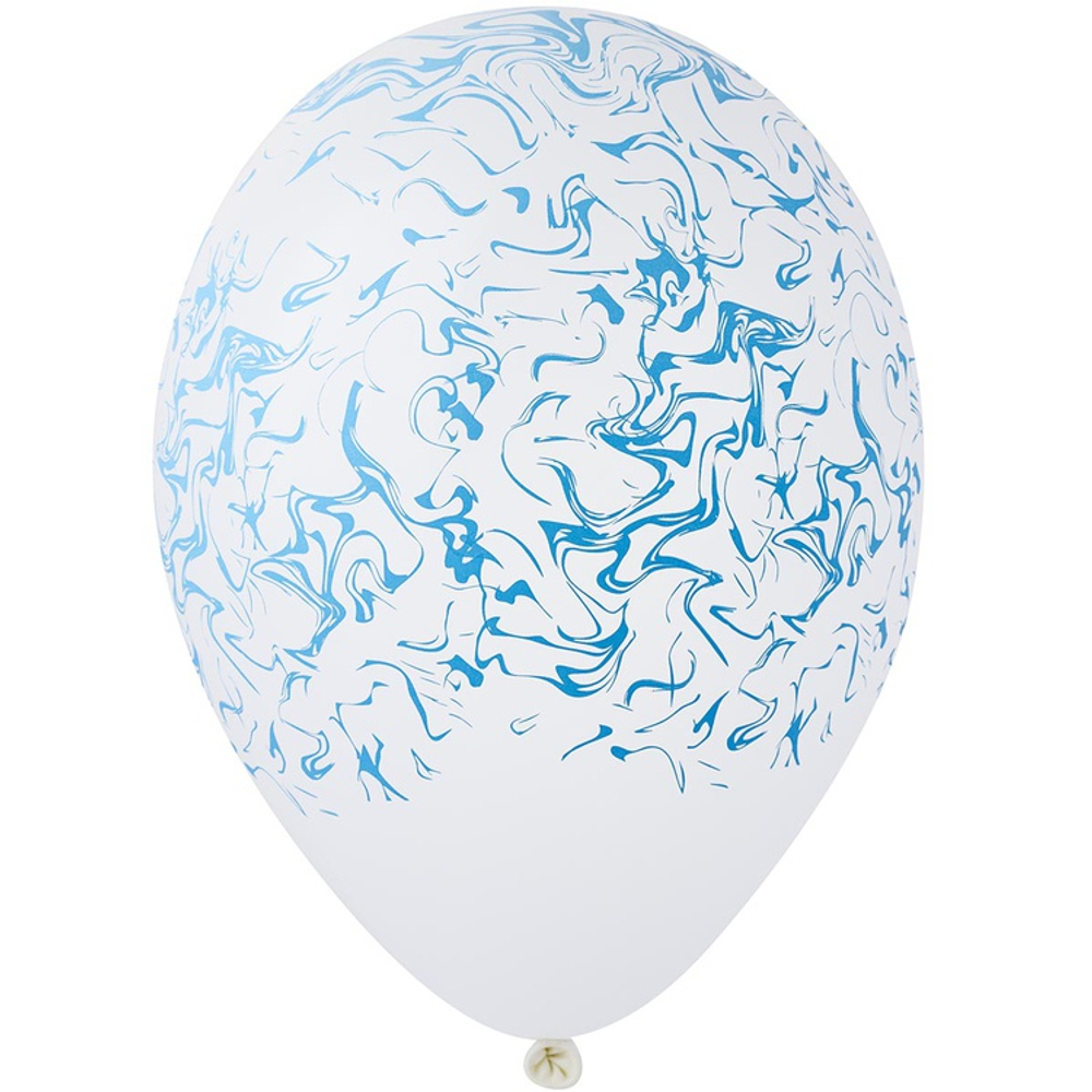 Шар латексный 35см Мрамор (Белый)