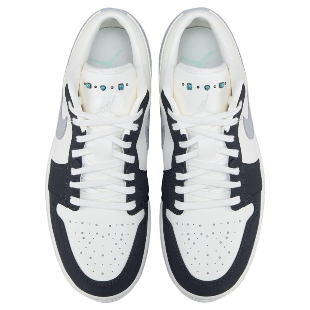 Jordan Air Jordan 1 Cushioning Low top Vintage Basketball Shoes Men's White Gray Black