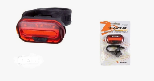 Фонарь TRIX задний, 15 COB диоды, 3 режима, крепеж на подседельный штырь, батарейки в комплекте, пластик (20/100)