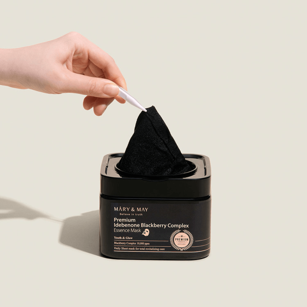 MARY&MAY тканевая Premium Idebenone Blackberry Complex Essence Mask 2500 мл