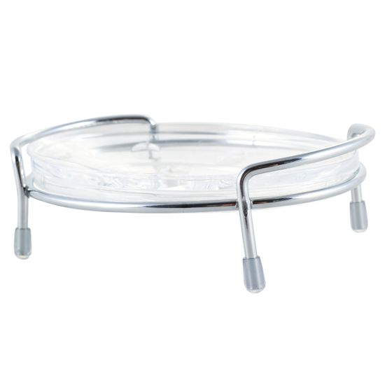 Мыльница овальная Besser BS 0109 (14х10х4,5 см) акриловая на хромированной подставке