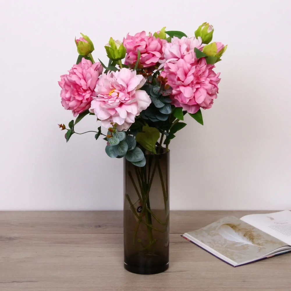 Ваза стеклянная «GREY GLASS» 12*30см, круглая