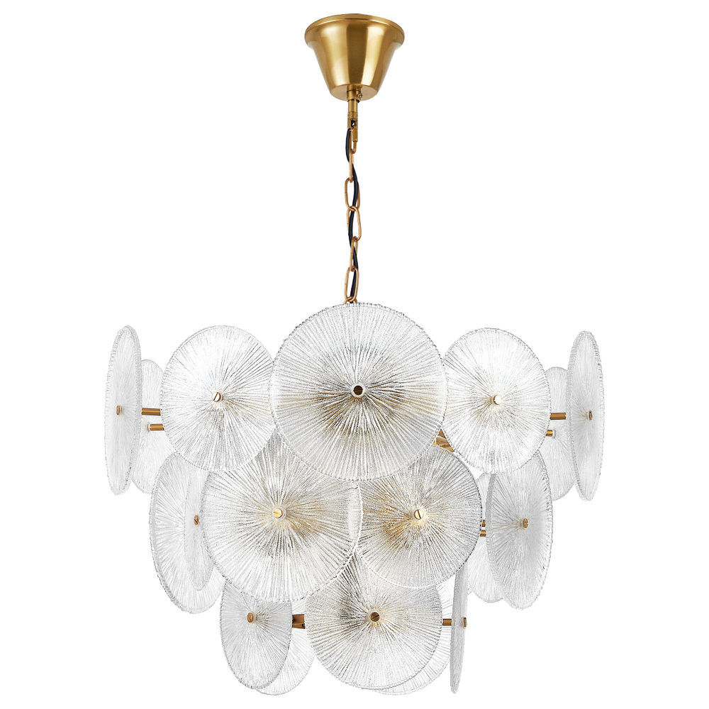 799083 Люстра RETRO 8х8W (led) E14 ЛАТУНЬ/ПРОЗРАЧНЫ