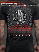 Футболка спортивная хлопковая мужская черная LEGENDA Варанг