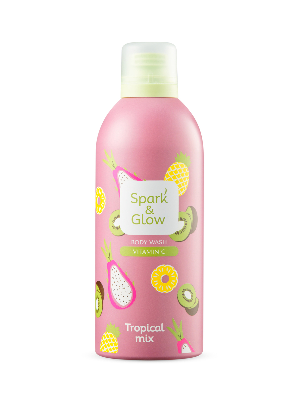 Spark'&Glow Гель-пена для душа с ароматом тропических фруктов - Tropical mix body wash, 350мл