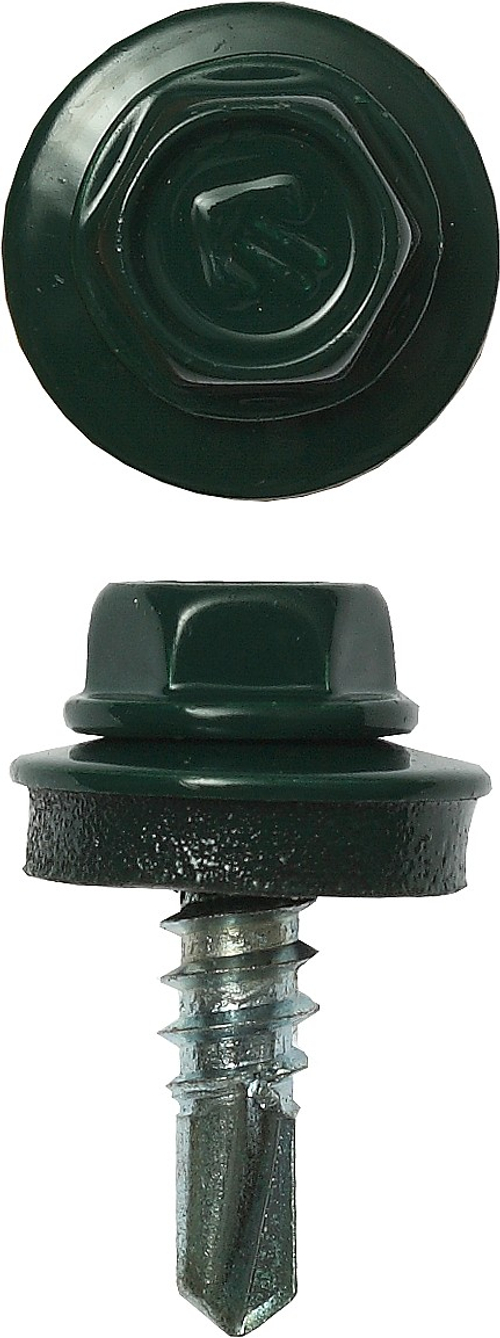 ЗУБР СКМ 6005, 19 х 5.5 мм, зелёный насыщ., 500 шт (2,22 кг.), кровельный саморез, Профессионал (4-300315-55-019-6005)
