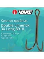 Крючки рыболовные (двойник) 8918 BZ №02 (2 упак по 10 шт)
