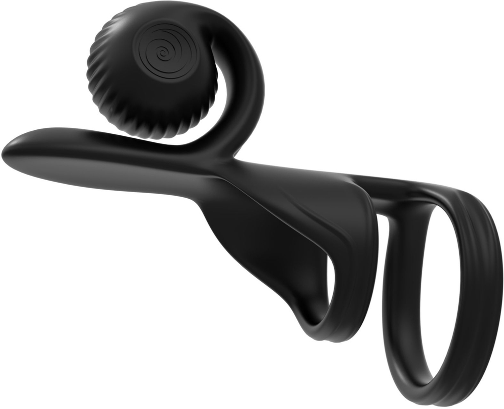 Черная насадка на пенис SVibe Jovi с пультом ДУ (Цвет: черный)