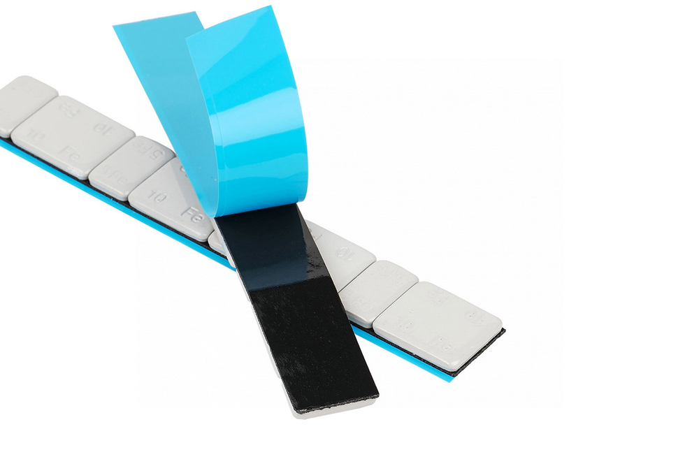 NORDBERG (W510FR4G) Грузики самоклеящиеся (4х5 г+4х10 г, L=14 см) Fe закругленные серые, 50 лент