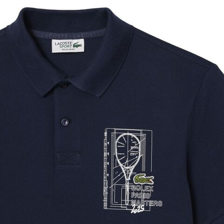 Мужское теннисное поло Lacoste Rolex Paris Masters Edition - navy blue