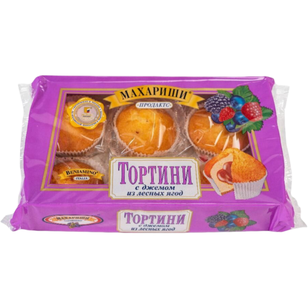 Тортини МАХАРИШИ из лесных ягод джемом 200г