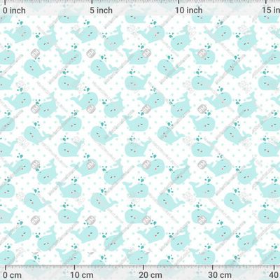 Милые киты на голубом горошке by mashmash_design 667 DPI