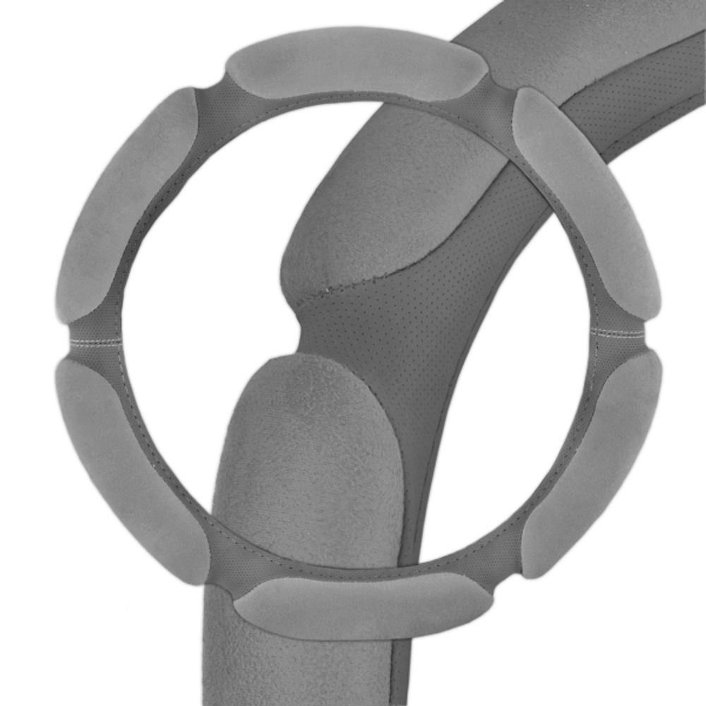 Оплетка руля XL 41-42 см спонж (6 подушек) серая (SKYWAY)