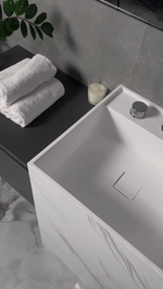 Раковина напольная Cube Corian 480*480*850 Calacatta