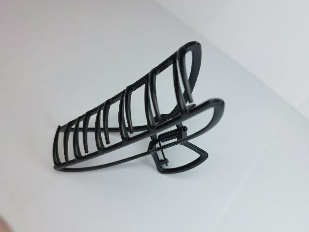 Заколка. Краб для волос. Усиленная. Металл. Для всех типов волос. Универсальная. Цвет Черный графит.