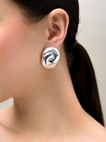Серьги "Double round element" Silver